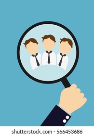 Focus Group. Magnifying glass