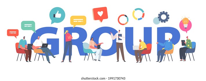 Focus Group Meeting Concept. Director and Employees Characters Discuss Pilot Start Up Project and Solving Finance Issues during Brainstorm Poster, Banner or Flyer. Cartoon People Vector Illustration