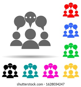 focus group multi color style icon. Simple glyph, flat vector of digital marketing, promotion icons for ui and ux, website or mobile application