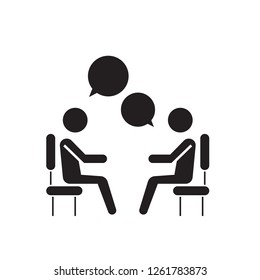 Focus group research black vector concept icon. Focus group research flat illustration, sign