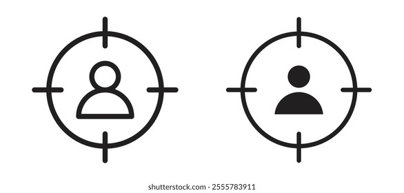 Focus group vector icon set in black color.