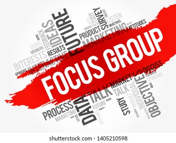 Focus Group word cloud collage, business concept background