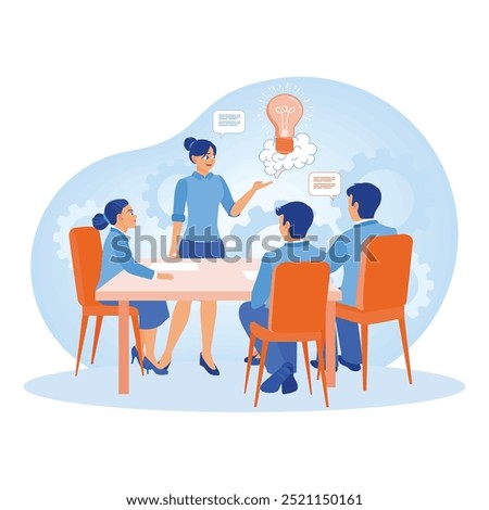 Focus groups. Business team discussing and finding new ideas. Business analysis instruments concept. Flat vector illustration.