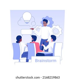 Focus groups isolated concept vector illustration. Group of diverse colleagues brainstorming, development business strategy, IT company, focus groups, project discussion vector concept.