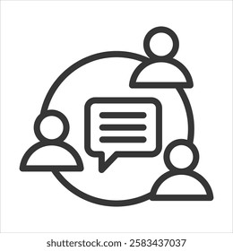 Focus Groups Outline Icon Vector Illustration