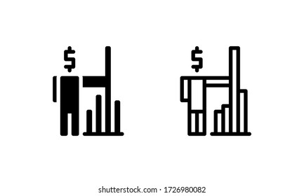 Focus grow up, management Icon, Logo, Vector