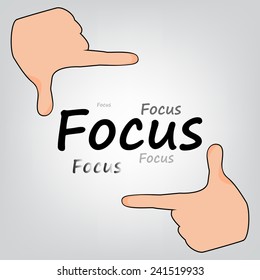 Focus Hands grey background
