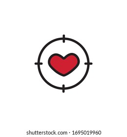  focus with heart inside on a white background. vector
