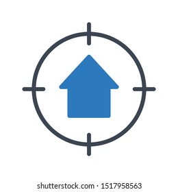 focus home glyph colour vector icon