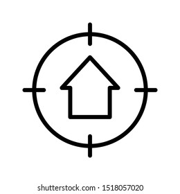 focus home thin line vector icon