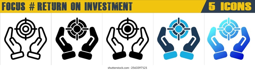 Focus icon with 5 styles (outline, solid, mixed, duotone and solid gradient)