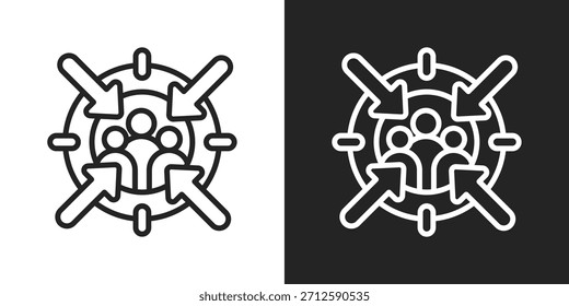 focus Icon In Black And White Line Style