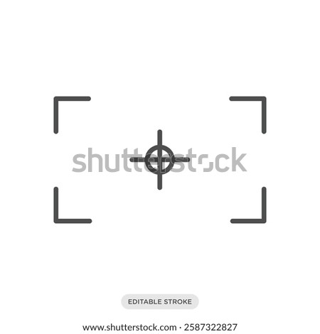 Focus icon. Camera and photography symbol sign vector illustration in line style.