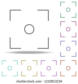 focus icon. Elements of photography in multi color style icons. Simple icon for websites, web design, mobile app, info graphics