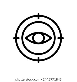 Focus icon with the eye in the center of the aiming hole
