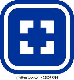 Focus icon, find location , sign Square with rounded corners