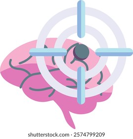 Focus Icon - Flat Color Style - Neuroscience Theme