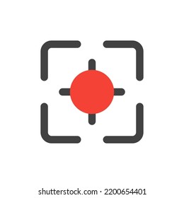 Focus icon in flat style about camera, use for website mobile app presentation