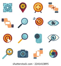 Focus icon flat vector. Business goal. Main success isolated