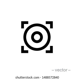 Focus icon, focus lens vector