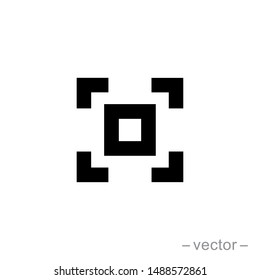 Focus icon, focus lens vector