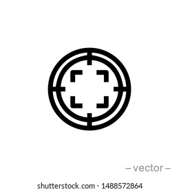 Focus icon, focus lens vector