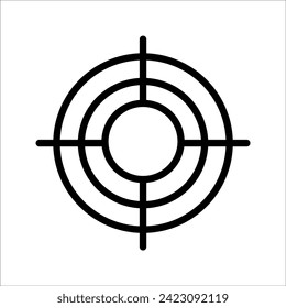 Focus icon, focus lens vector