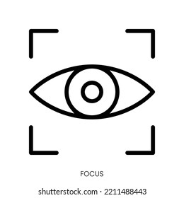 icono de foco. Diseño De Estilo De Arte De Línea Aislado En Fondo Blanco