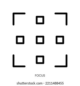 focus icon. Line Art Style Design Isolated On White Background