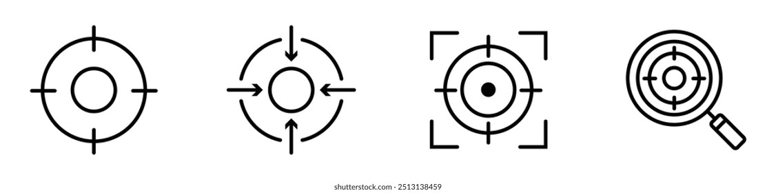 focus icon line style. stock vector. illustration.