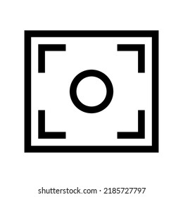 Fokussymbol oder Logo einzeln auf Zeichen, Vektorgrafik - hochwertige Vektorsymbole in schwarzem Stil
