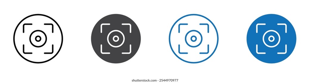 Icono de enfoque Iniciar sesión de logotipo de contorno de línea delgada