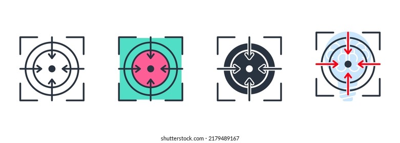 focus icon logo vector illustration. target symbol template for graphic and web design collection