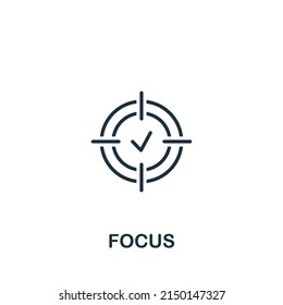 Focus icon. Monochrome simple Brain Process icon for templates, web design and infographics
