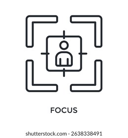 Focus Icon Outline Style. Vector Illustration For Graphic Design