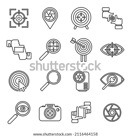 Focus icon outline vector. Business goal. Main success