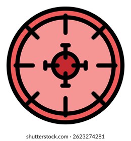 Focus icon. Outline focus vector icon color flat isolated