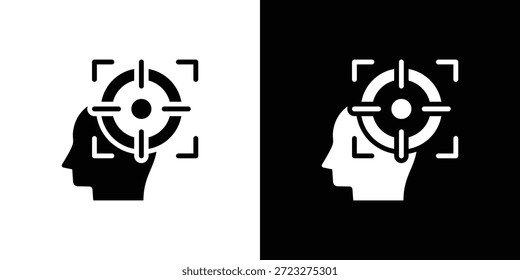 Focus Icon Set Black And White