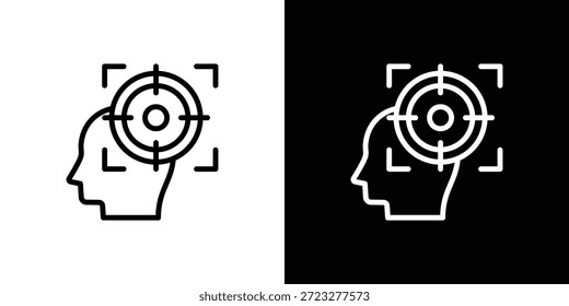 Focus Icon Set Black And White