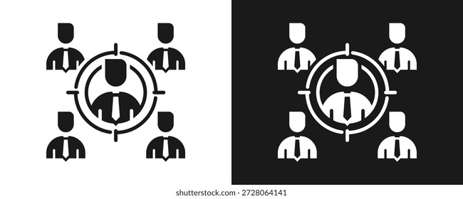 Conjunto De Iconos De Enfoque Glifo En Fondo Blanco Y Negro