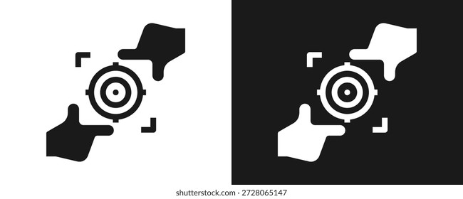 Conjunto De Iconos De Enfoque Glifo En Fondo Blanco Y Negro