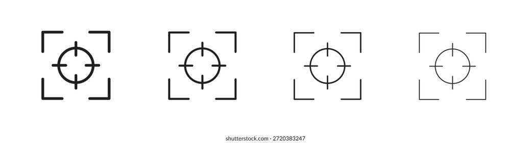 Conjunto de iconos de enfoque, Ilustración, Negro