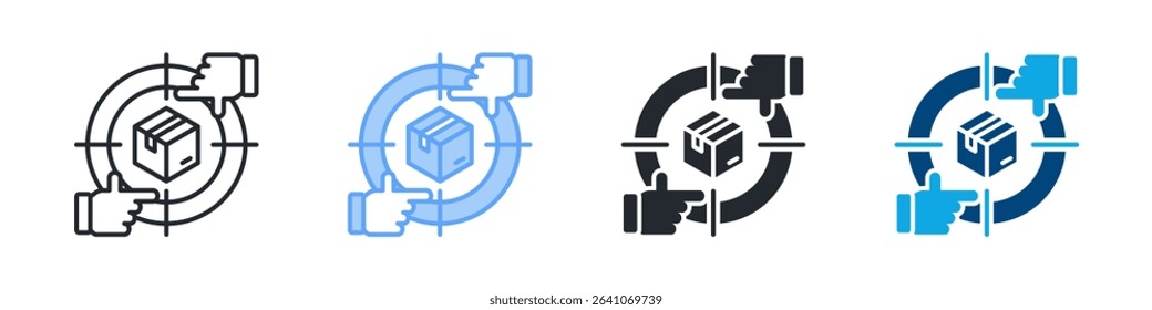 Focus Icon Set Multiple Style. Design In Outline, Blue, Glyph, Dualtone