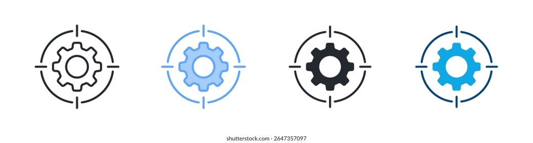 Focus Icon Set Multiple Style. Designed In Outline, Blue, Glyph, Dual Tone