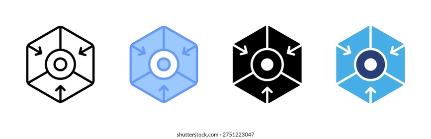 Focus icon set multiple style collection