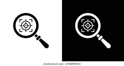 Foco ícone silhueta vetor em cores pretas. estilo de design de logotipo de símbolo plano