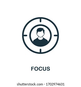 Focus icon. Simple element from consulting collection. Filled Focus icon for templates, infographics and more.