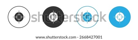 Focus icon solid style. Flat vector illustration.