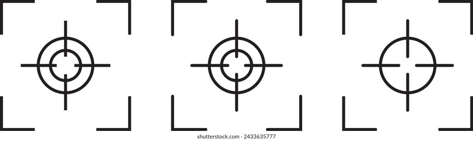 Focus Icon, Symbol Collection in different style. Editable Stroke. Vector Illustration