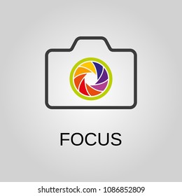 Focus icon. Focus symbol. Flat design. Stock - Vector illustration